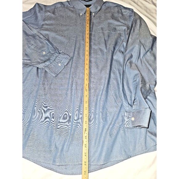 2 Eddie Bauer shirts XL mens yellow blue wrinkle resistant dress button up VTG - Picture 8 of 9